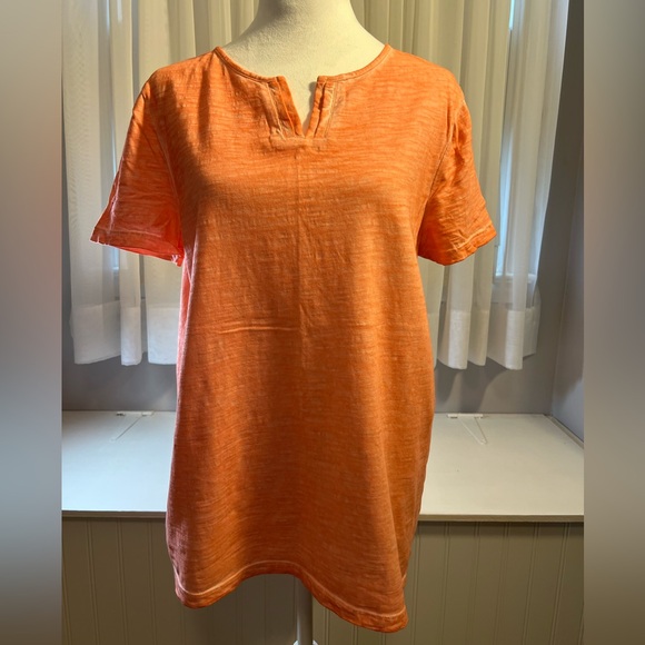 Chico’s Short Sleeve Peach Slub Knit Tee Shirt - Picture 1 of 3